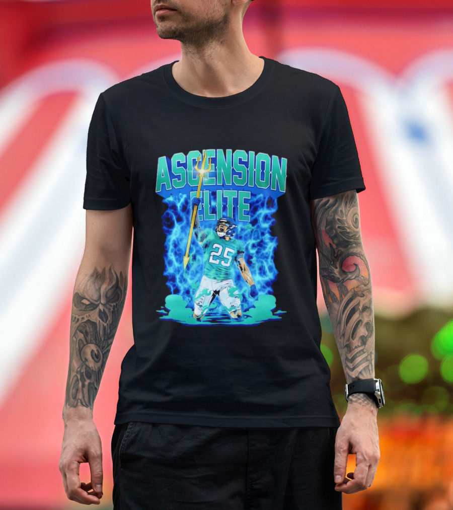 Ascension Elite 25 Football Player Trident Lightning Energy T-Shirt