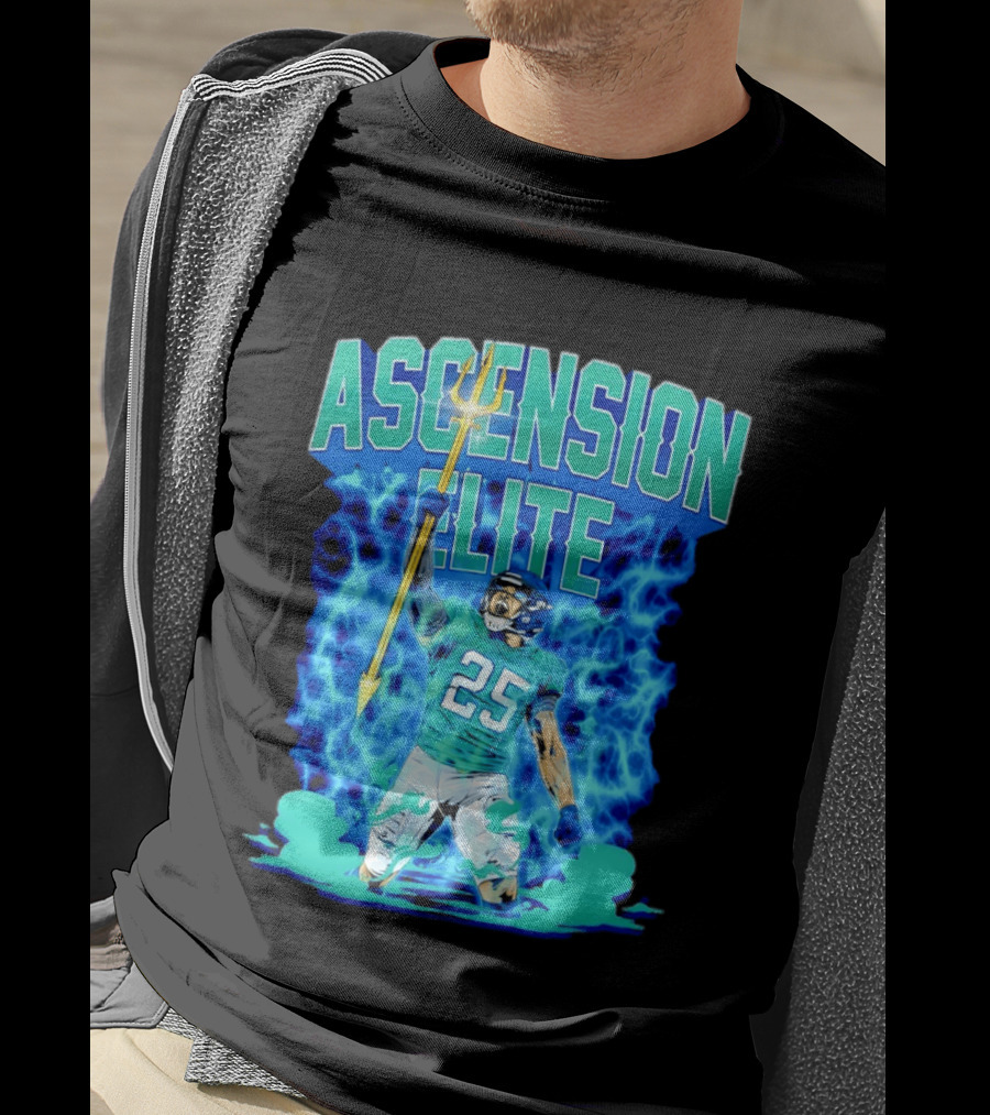 Ascension Elite 25 Football Player Trident Lightning Energy T-Shirt