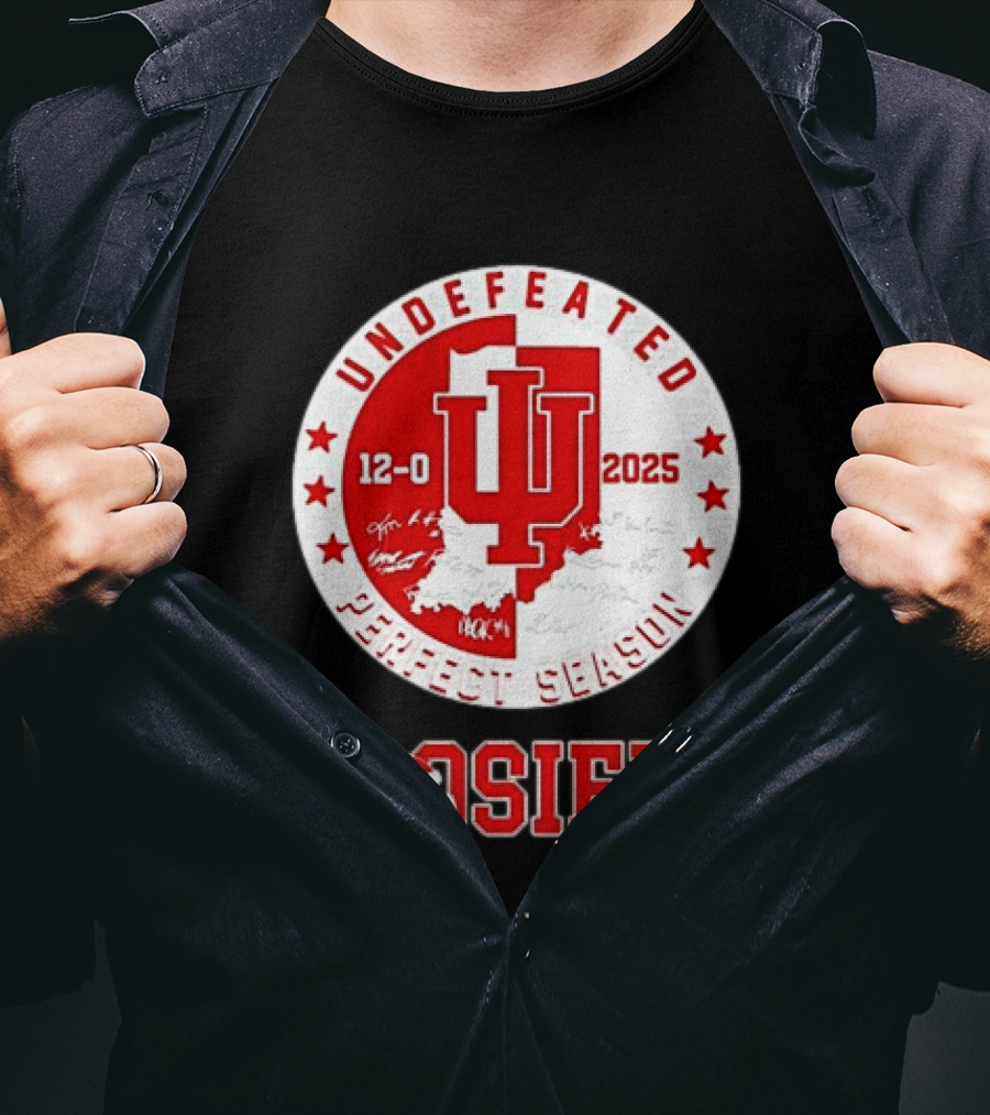 Indiana Hoosiers 12 0 Undefeated 2025 Perfect Season T-Shirt