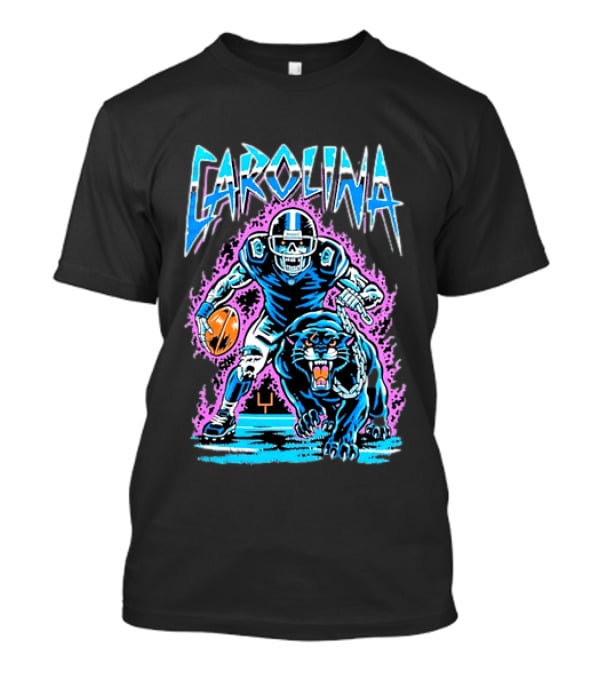 Carolina Panthers Football Skeleton With Panther T-Shirt