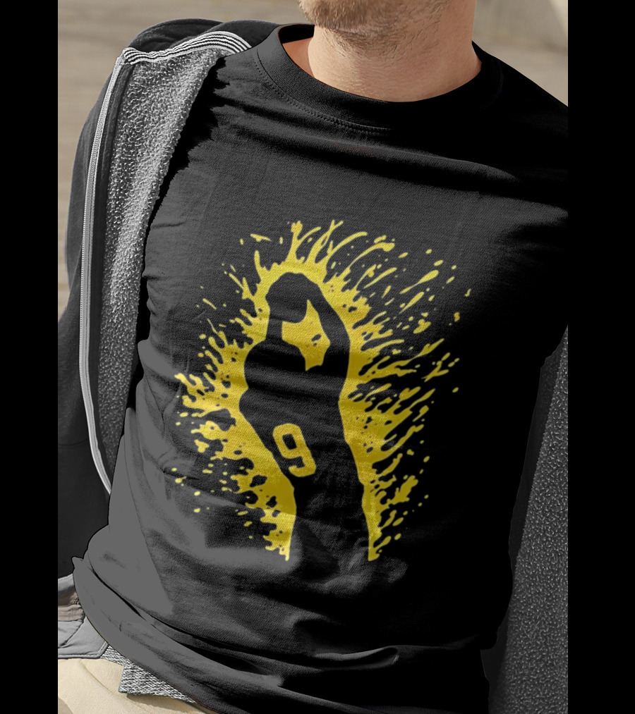 Josh Jacobs Number 9 Football Splash T-Shirt
