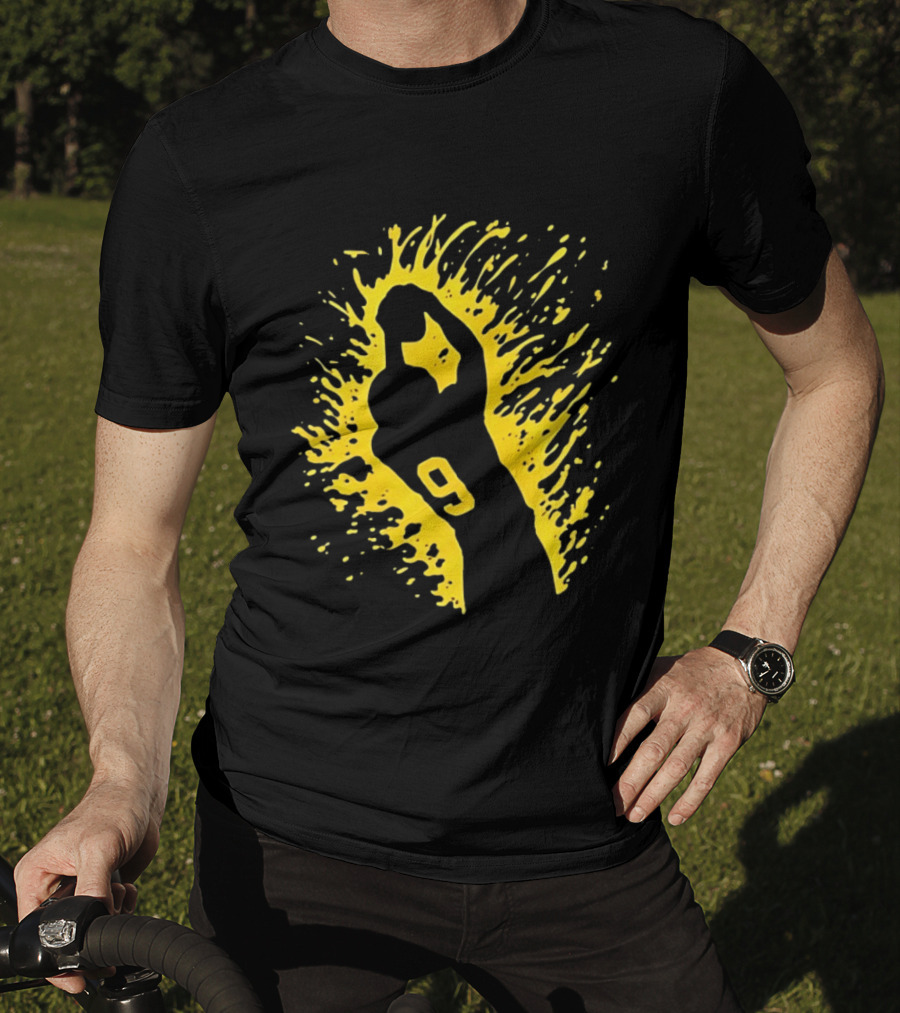 Josh Jacobs Number 9 Football Splash T-Shirt