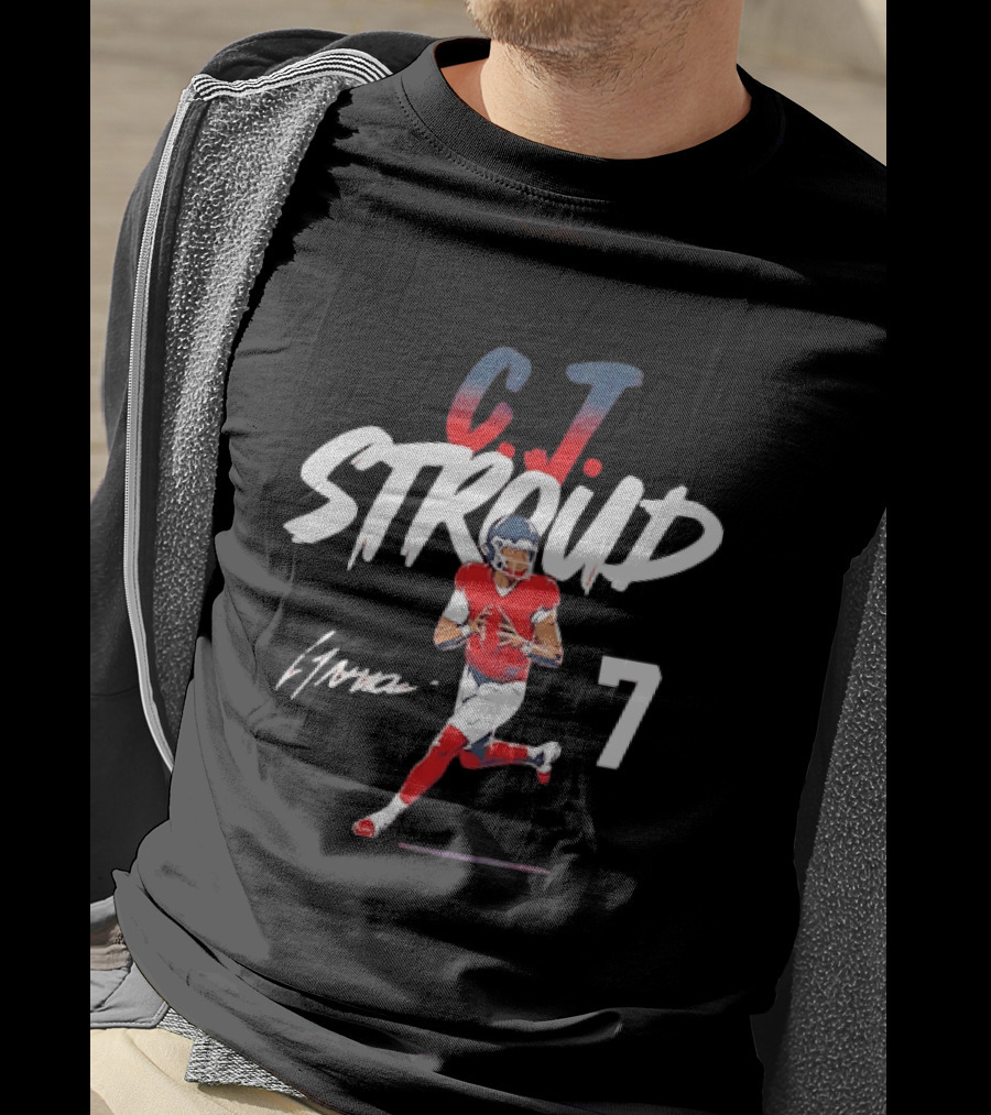 CJ Stroud Houston Number 7 Football Fan Gear T-Shirt