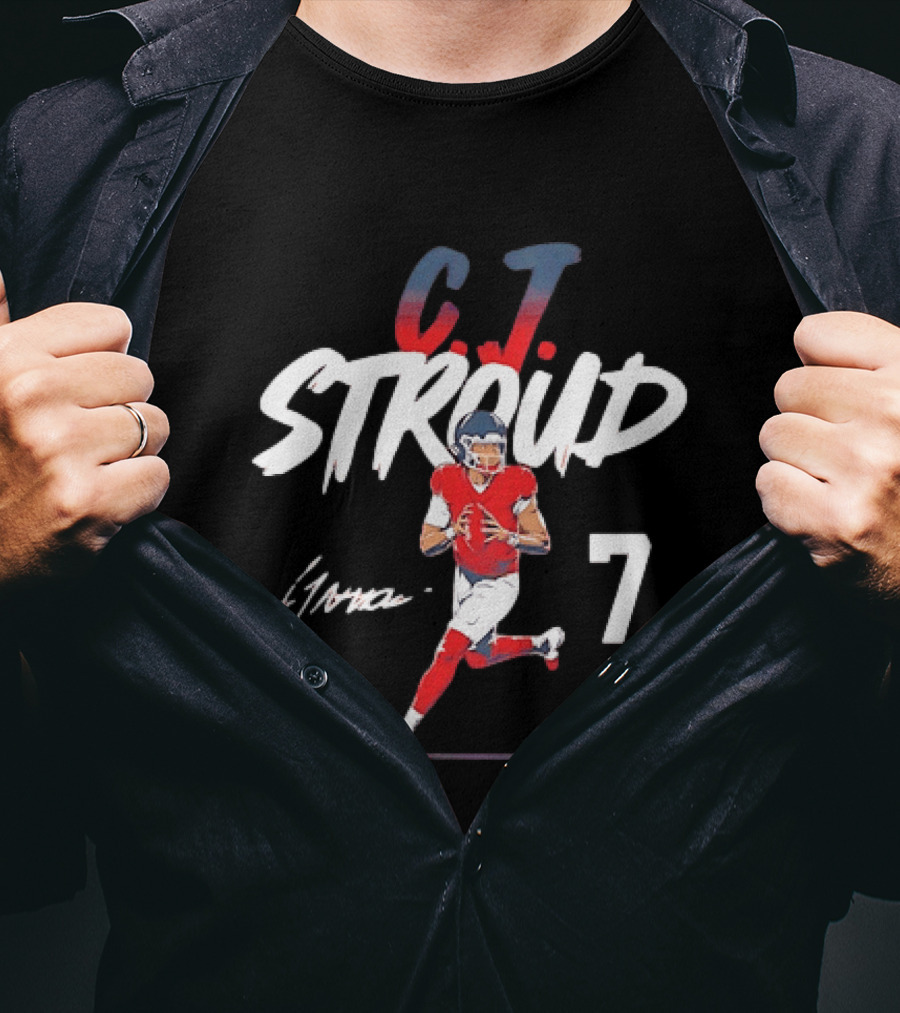 CJ Stroud Houston Number 7 Football Fan Gear T-Shirt