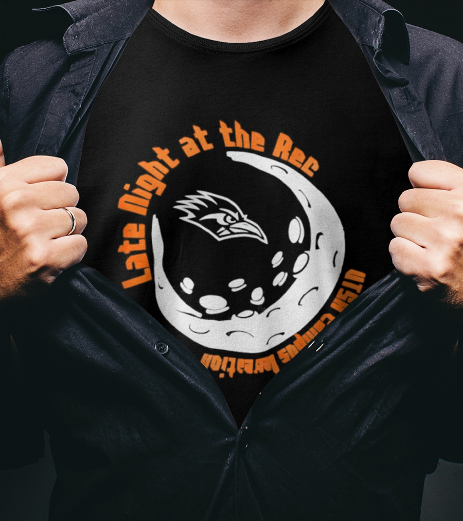 Late Night At The Rec UTSA Roadrunners Campus Recreation Moon T-Shirt