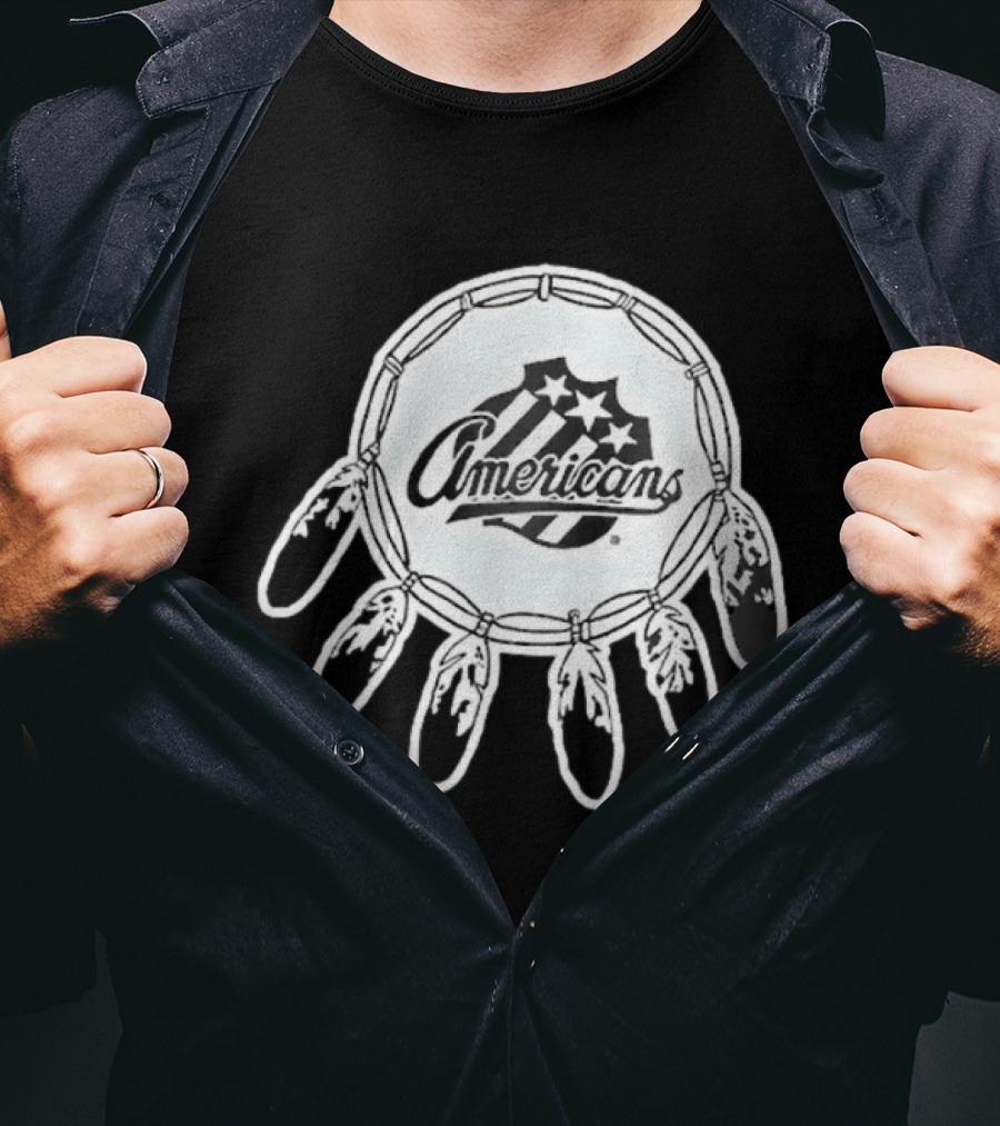 Classic Native American Rochester Americans Amerks Ice Hockey Team T-Shirt