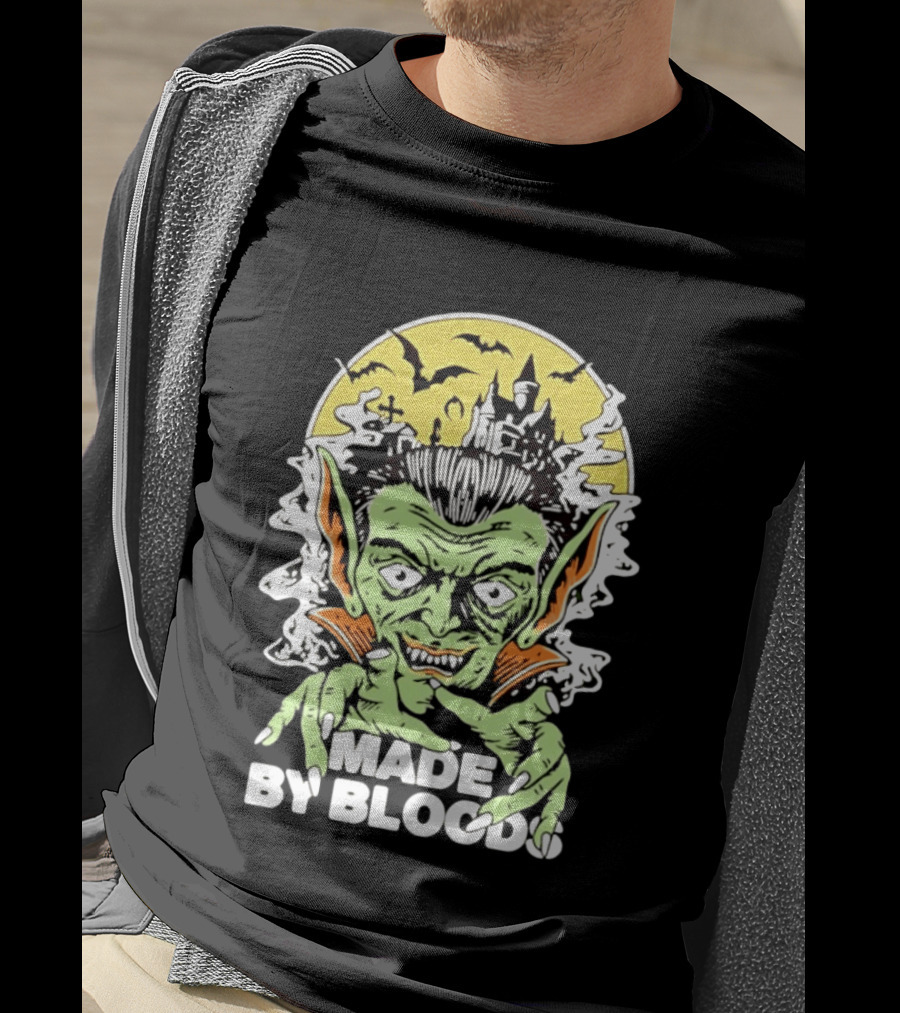Vampire Halloween Made By Bloods Horror Bats And Haunted Castle T-Shirt