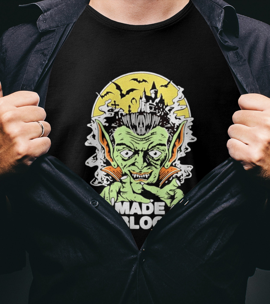 Vampire Halloween Made By Bloods Horror Bats And Haunted Castle T-Shirt
