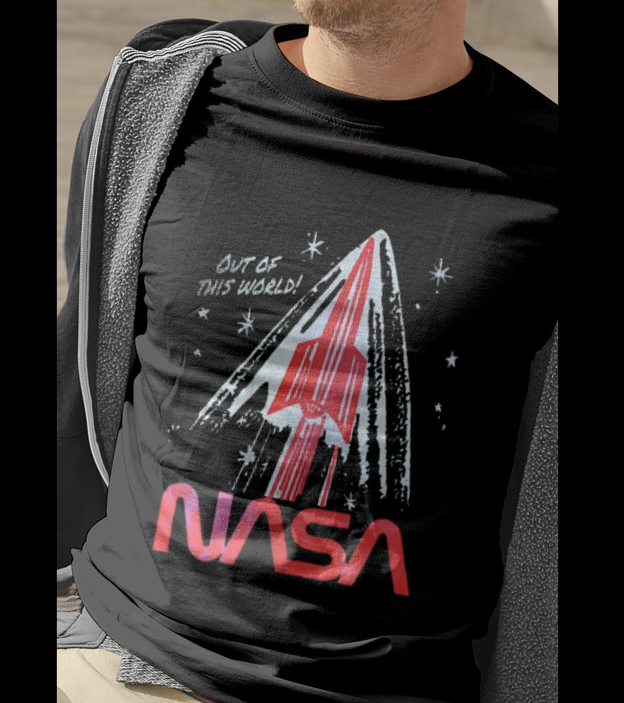 NASA Out Of This World Distressed Rocket Vintage Space Travel T-Shirt