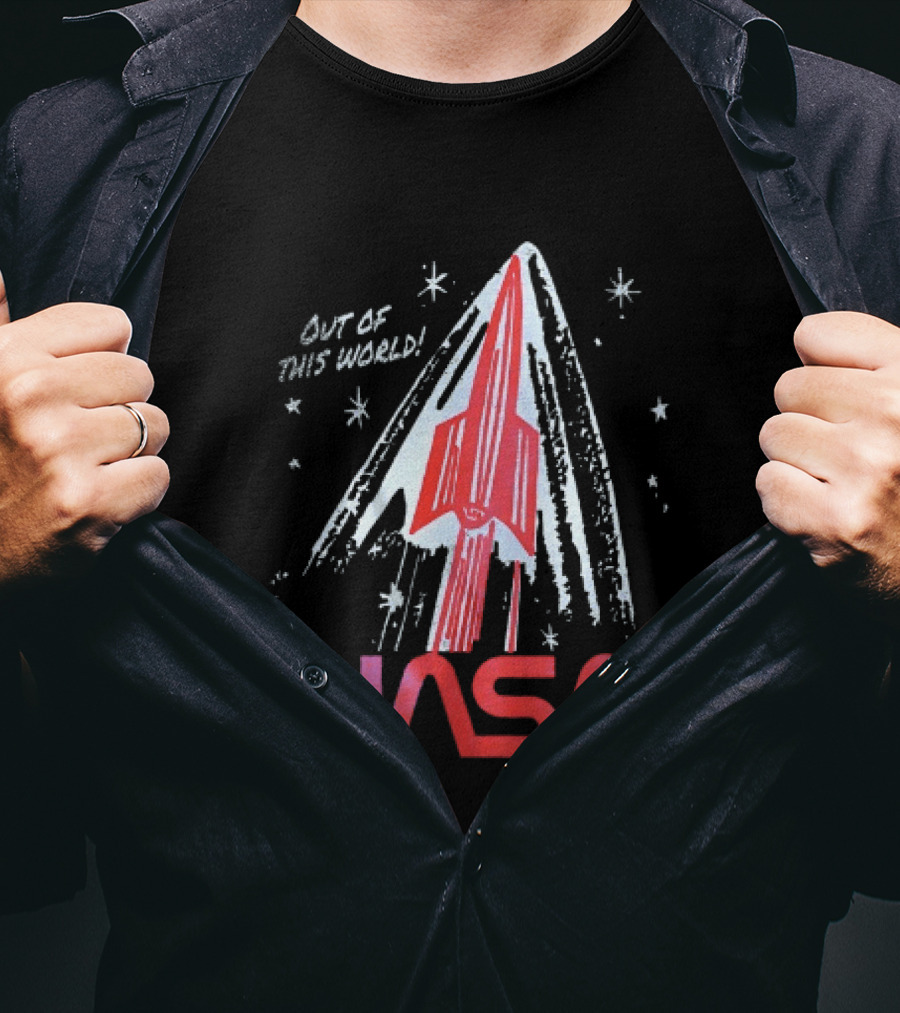 NASA Out Of This World Distressed Rocket Vintage Space Travel T-Shirt