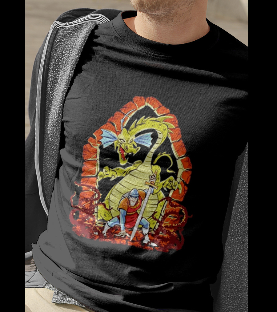 Dirk The Daring Dragon Lair Knights Sword Battle Fantasy Quest Video Game Adventure T-Shirt