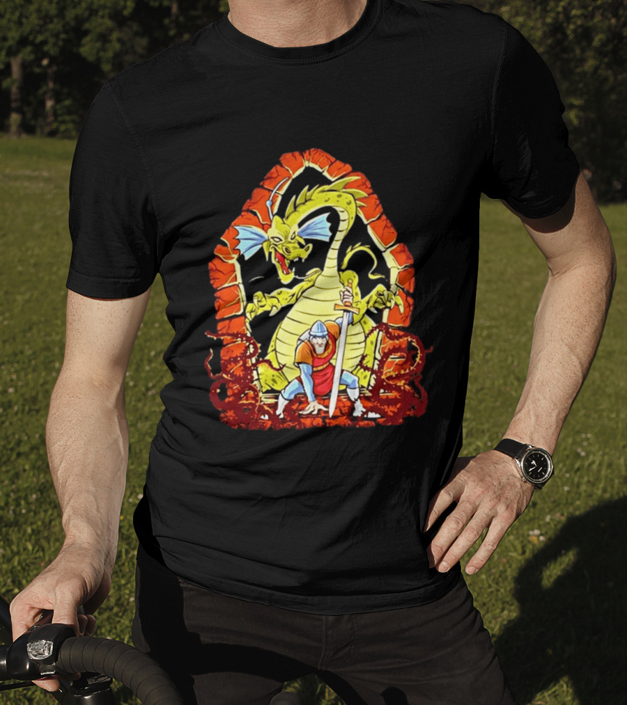 Dirk The Daring Dragon Lair Knights Sword Battle Fantasy Quest Video Game Adventure T-Shirt