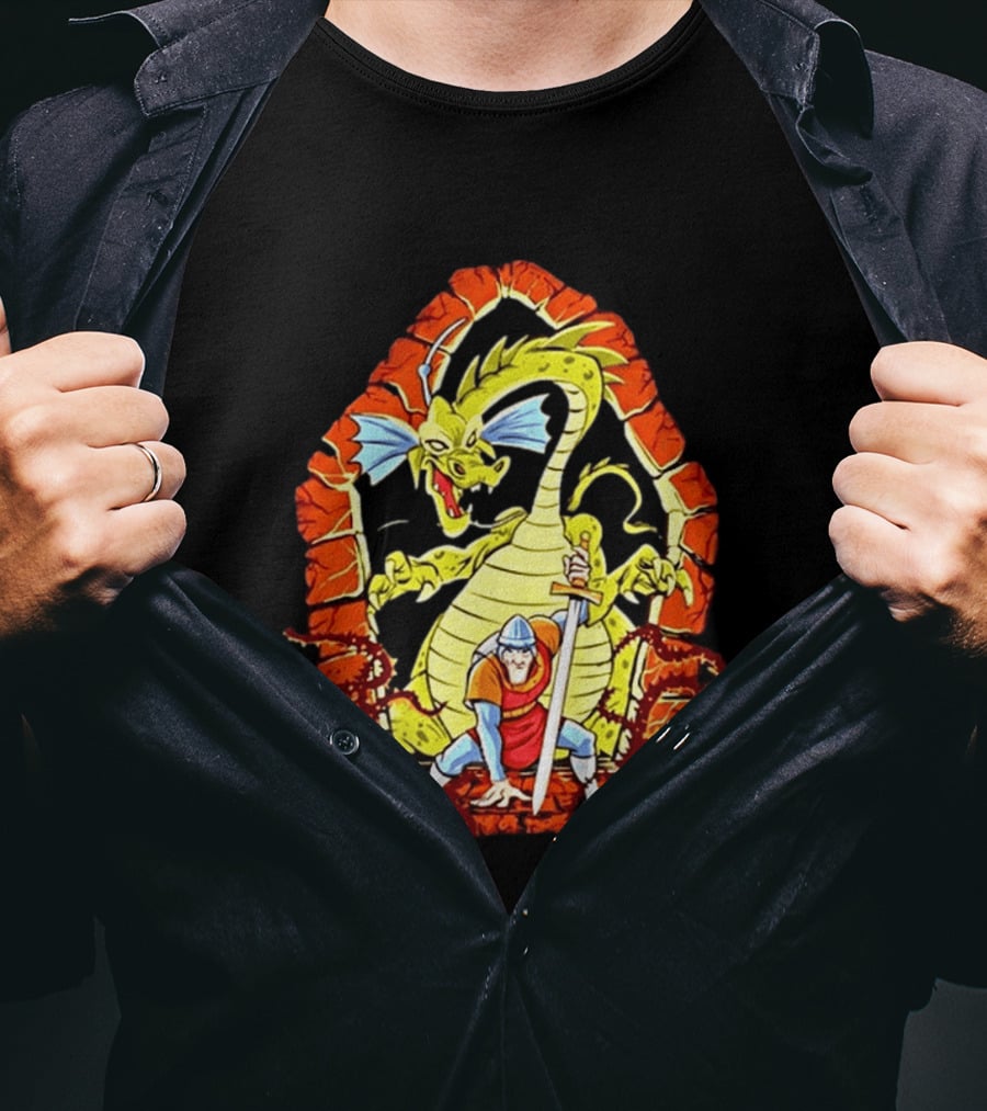 Dirk The Daring Dragon Lair Knights Sword Battle Fantasy Quest Video Game Adventure T-Shirt