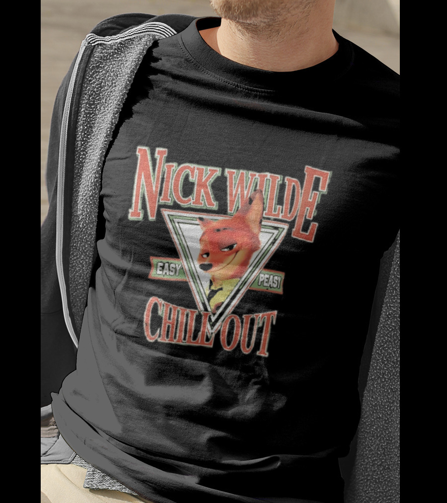 Nick Wilde Easy Peasy Chill Out Zootopia Triangle Frame T-Shirt