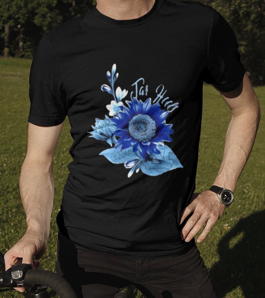 North Carolina Tar Heels Sunflower Floral Football T-Shirt
