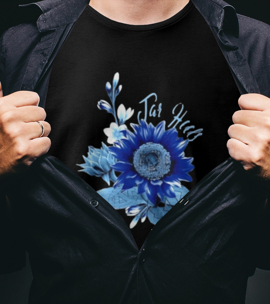North Carolina Tar Heels Sunflower Floral Football T-Shirt