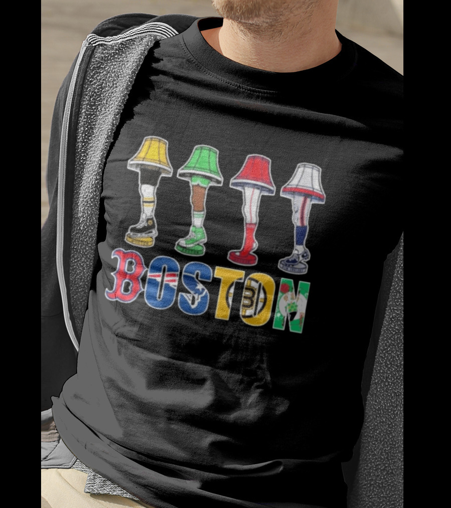 Original Boston Sports Teams Legs Lamp Parody 2025 Fenway Celtics Patriots Bruins Red Sox T-Shirt