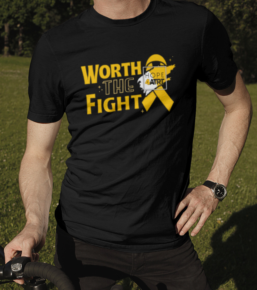 Worth The Fight Hope Yellow Ribbon 4 T-Shirt