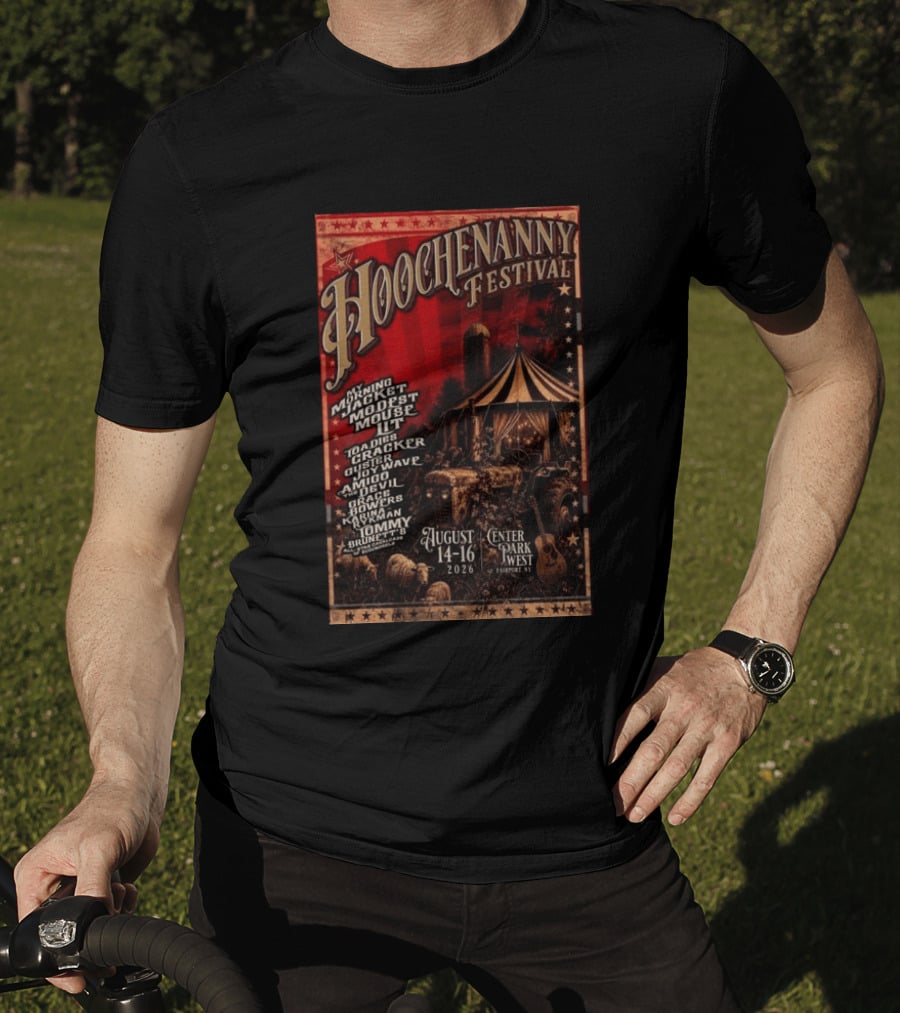 Hoochennany Festival Fairport My Morning Jacket Modest Mouse August 14 16 2026 Center Park West Lineup T-Shirt