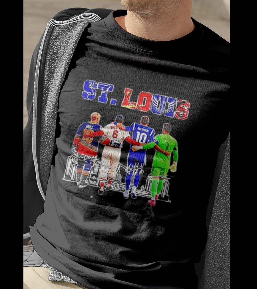St Louis Hull Musial McCarron Berube Sports Team Players United Iconic City Skyline T-Shirt