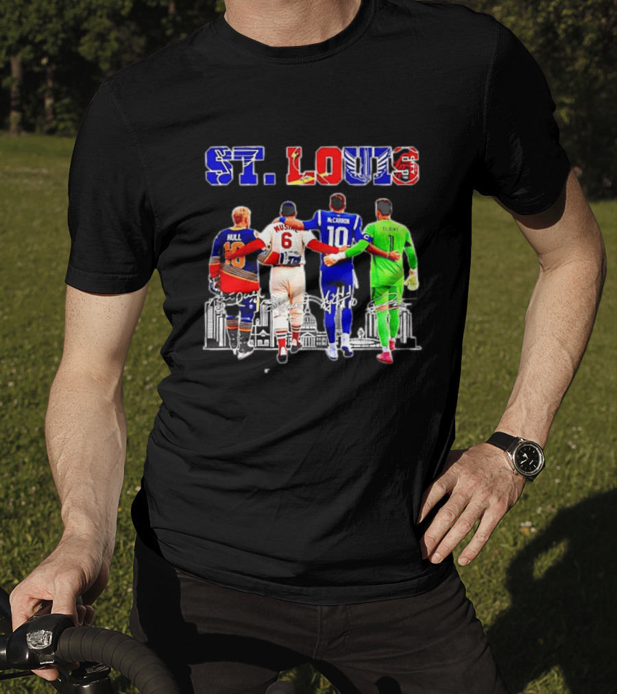 St Louis Hull Musial McCarron Berube Sports Team Players United Iconic City Skyline T-Shirt