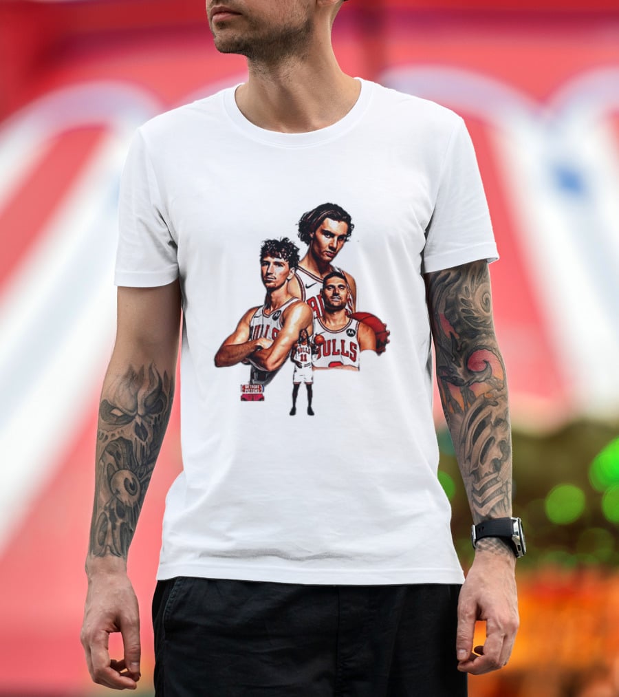 Classic Chicago Bulls NBA 2025 Season Opener Players Montage T-Shirt