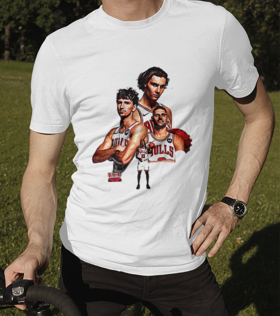 Classic Chicago Bulls NBA 2025 Season Opener Players Montage T-Shirt
