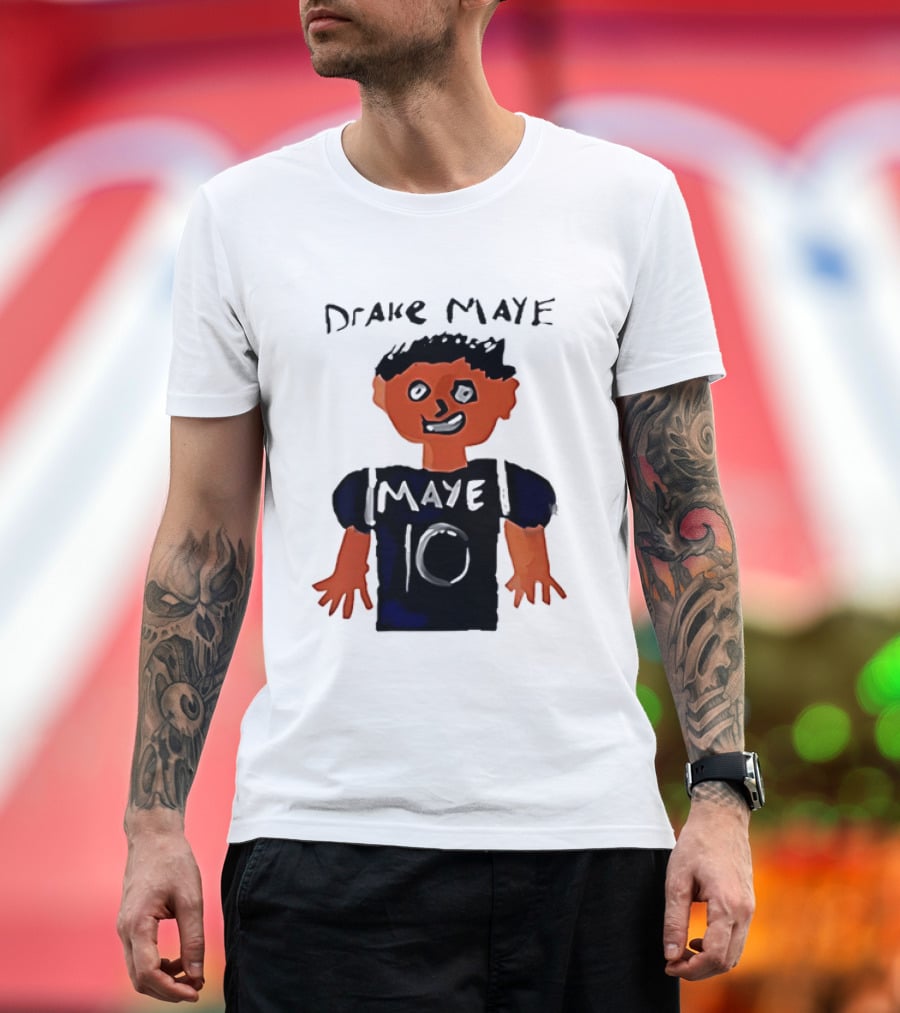 Drake Maye 10 Caricature Drawing New England Patriots T-Shirt