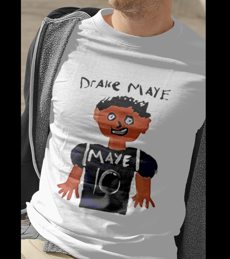 Drake Maye 10 Caricature Drawing New England Patriots T-Shirt