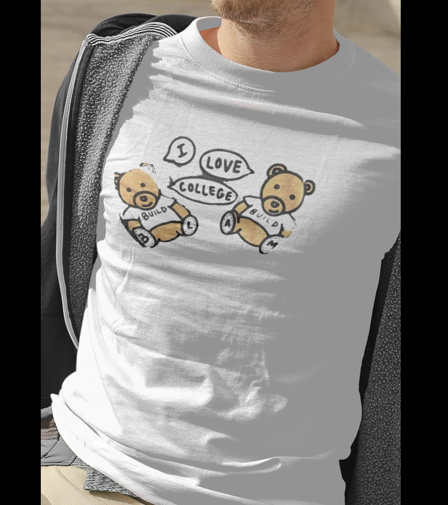 I Love College Build Bears Teddy Bear Campus T-Shirt