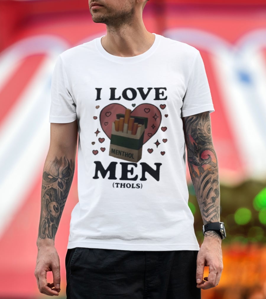 I Love Menthol Cigarettes Heart Cartoon Pack T-Shirt
