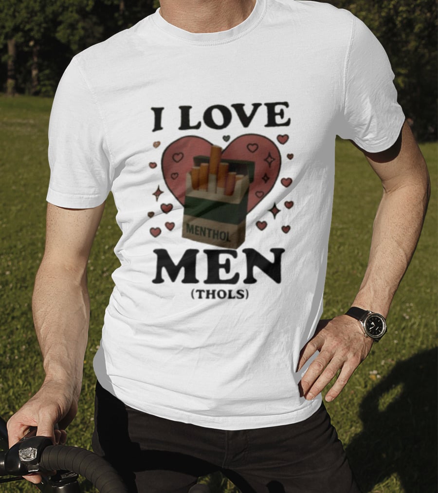 I Love Menthol Cigarettes Heart Cartoon Pack T-Shirt