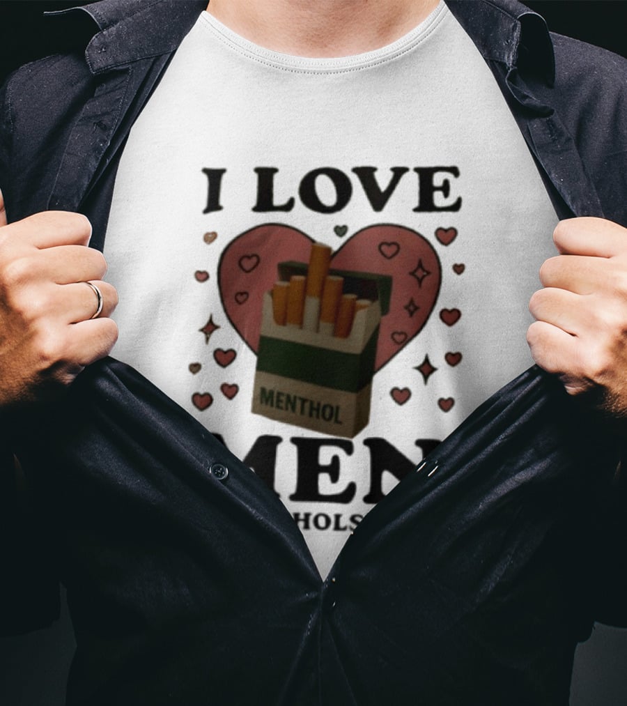I Love Menthol Cigarettes Heart Cartoon Pack T-Shirt