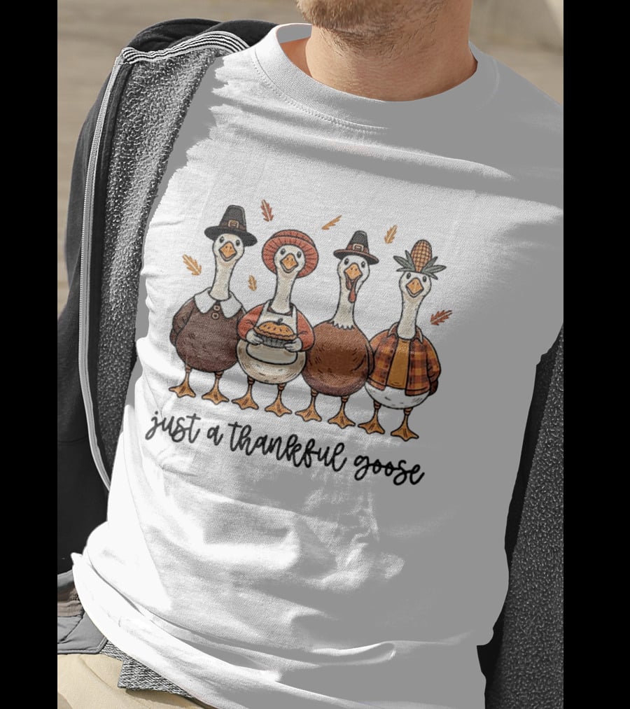 Thankful Goose Thanksgiving Characters 2025 T-Shirt
