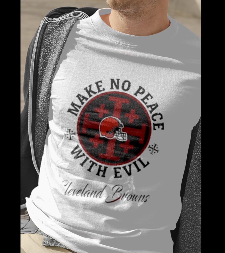 Cleveland Browns Make No Peace With Evil Red Cross Helmet T-Shirt