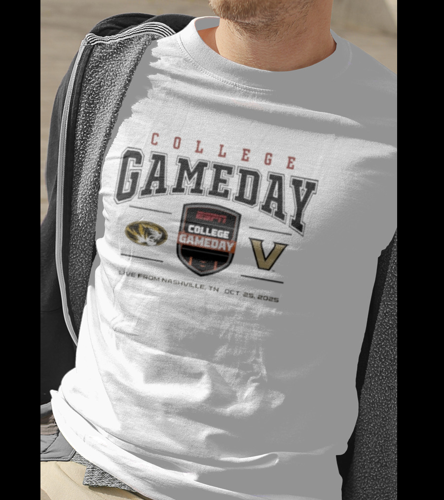 College Gameday 2025 Missouri Vs Vanderbilt Live From Nashville Oct 25 2025 T-Shirt