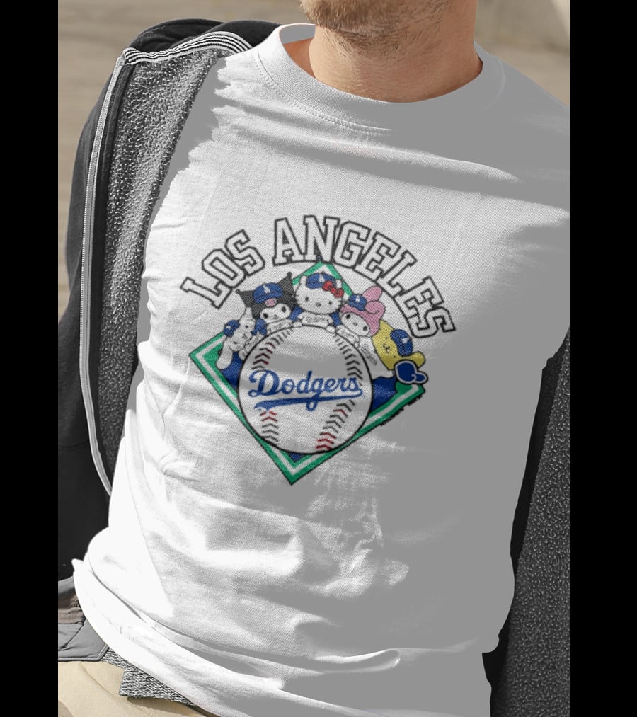 Los Angeles Dodgers Sanrio Baseball Characters T-Shirt
