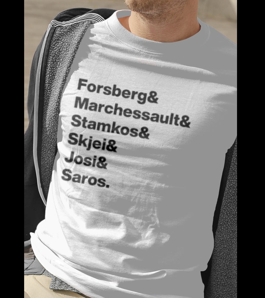 Forsberg Marchessault Stamkos Skjei Josi Saros Roster Names T-Shirt