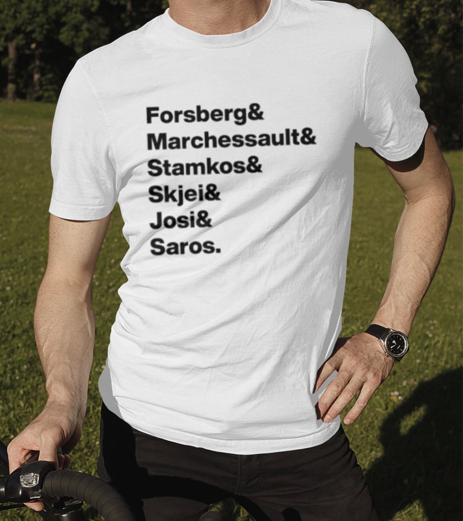 Forsberg Marchessault Stamkos Skjei Josi Saros Roster Names T-Shirt