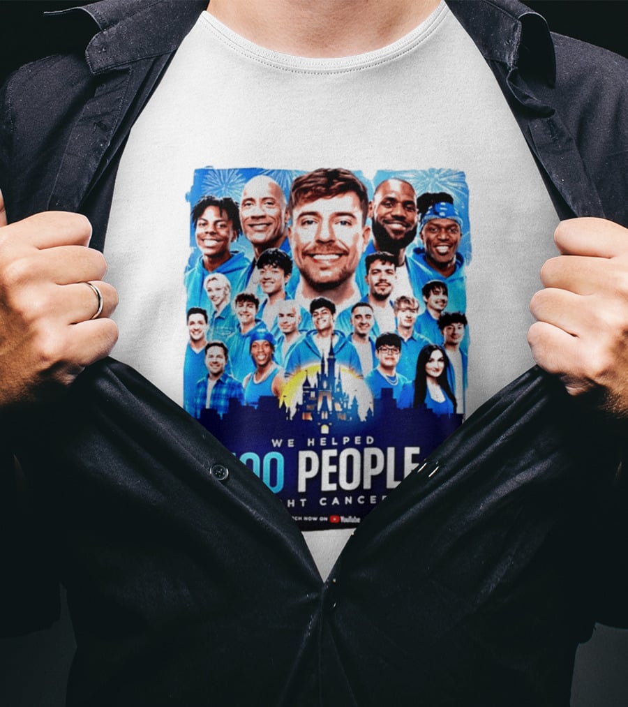 Mrbeast We Helped 100 People Fight Cancer YouTube Video Collaboration T-Shirt