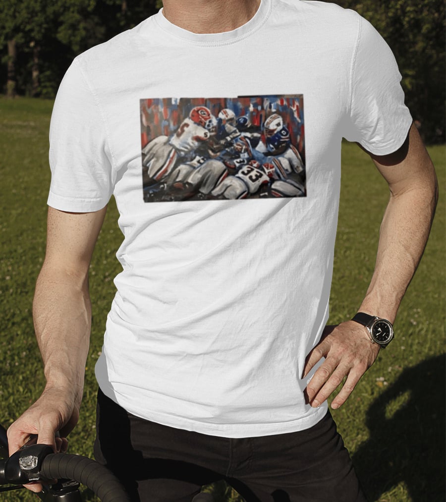 Georgia Bulldogs Auburn Tigers College Football Rivalry Game Day Action T-Shirt