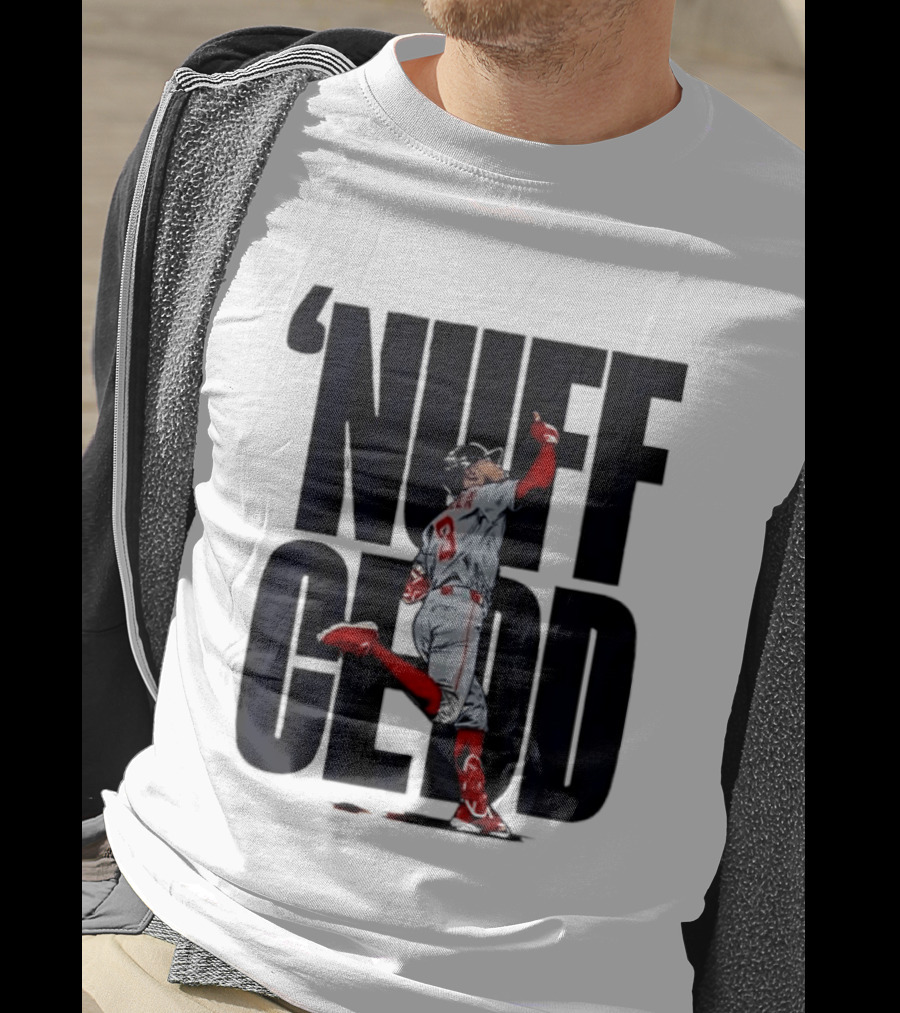 Nuff Cedd Baseball Player Number 9 Running Bases Pointing Up T-Shirt