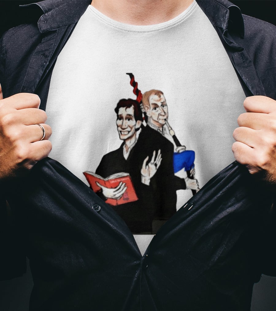 The Rest Is Politics Rory Stewart Red Book Talking Figure Cartoon T-Shirt
