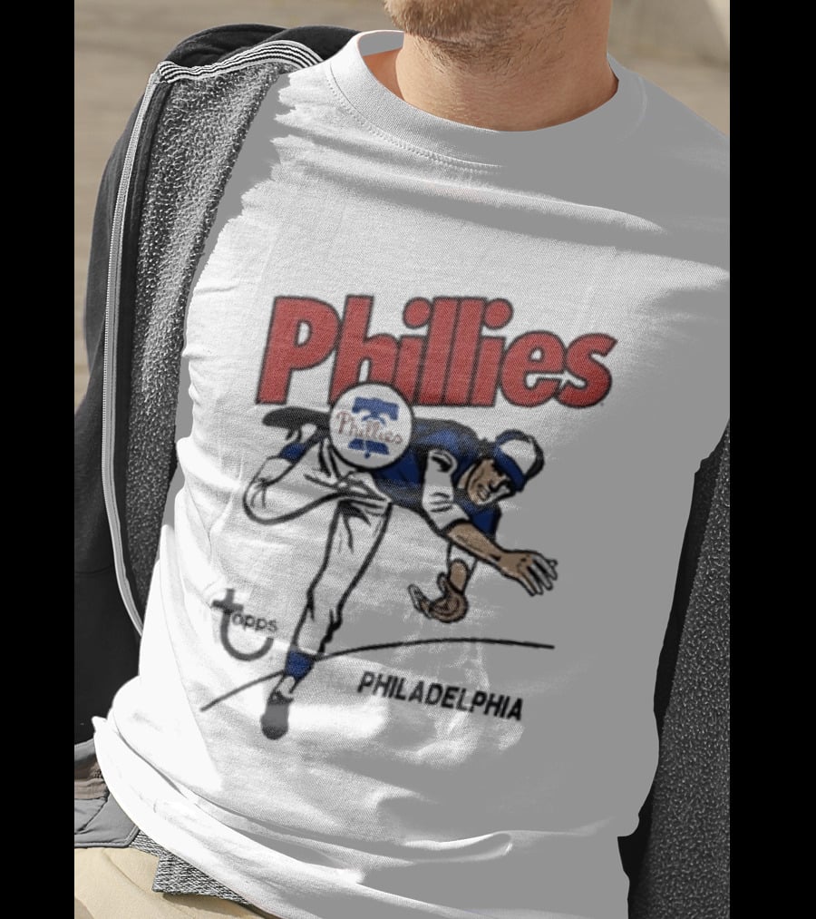 Topps Phillies Philadelphia Baseball Pitcher T-Shirt