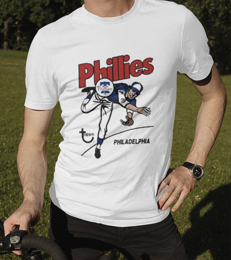 Topps Phillies Philadelphia Baseball Pitcher T-Shirt