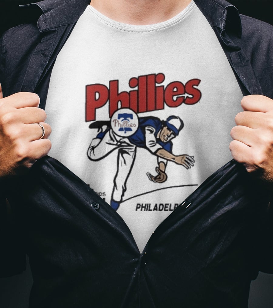 Topps Phillies Philadelphia Baseball Pitcher T-Shirt