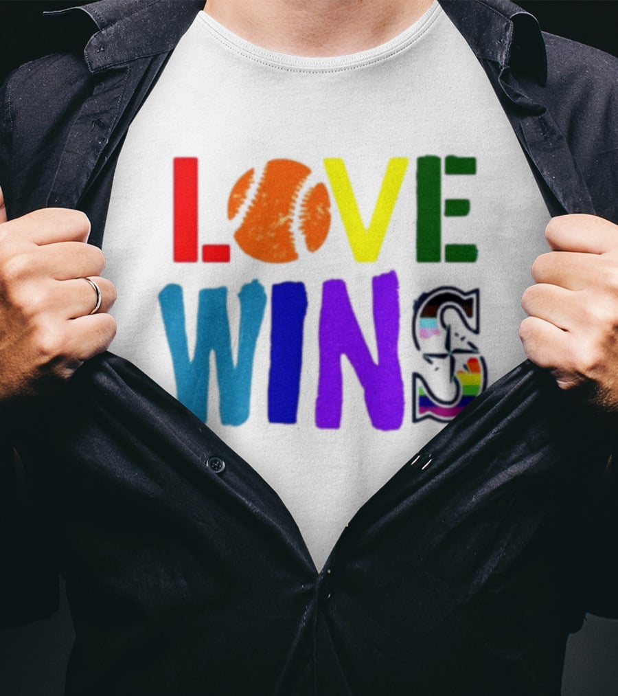 Julio Rodriguez Love Wins Seattle Mariners MLB Baseball T-Shirt