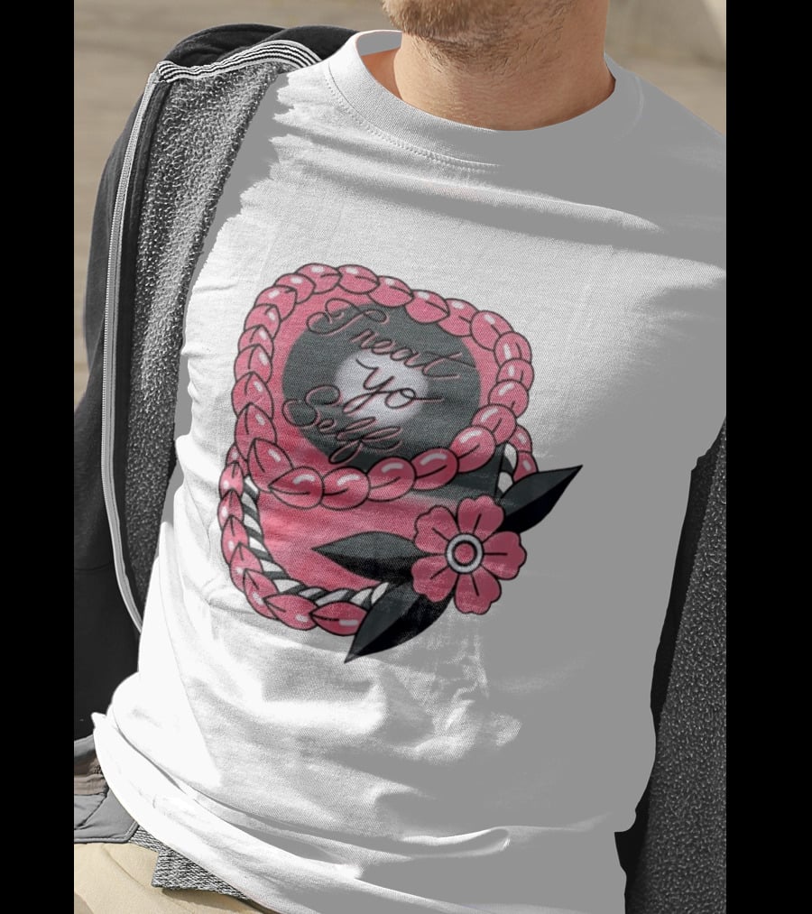 Treat Yo Self Floral Lei Parks And Recreation Pink Flower T-Shirt
