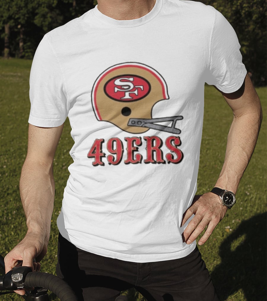 San Francisco 49ers SF Gold Helmet Big 49ers T-Shirt