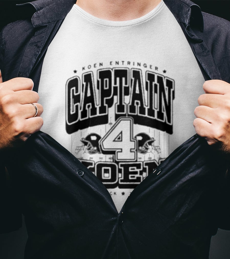 Koen Entringer Captain 4 Iowa Hawkeyes Defensive Back Ypsilanti MI T-Shirt